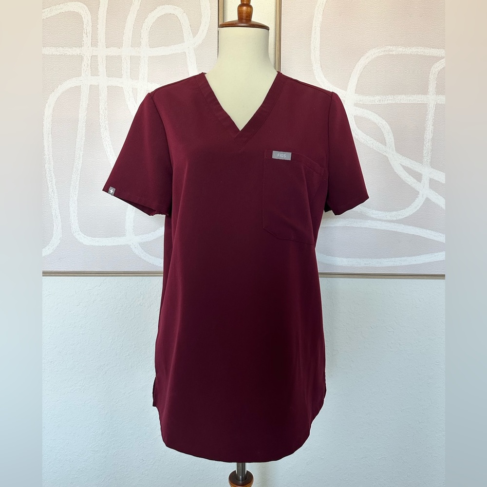 Women's Burgundy Catarina™ - One-Pocket Scrub Top - S
